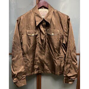 The Airman 1940s Vintage Womens Flight Jacket Coat Gathered Waist Button Pockets